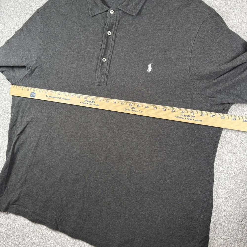 Polo Ralph Lauren Polo Shirt Mens 3XB Gray Featherweight Mesh Short Sleeve Pony